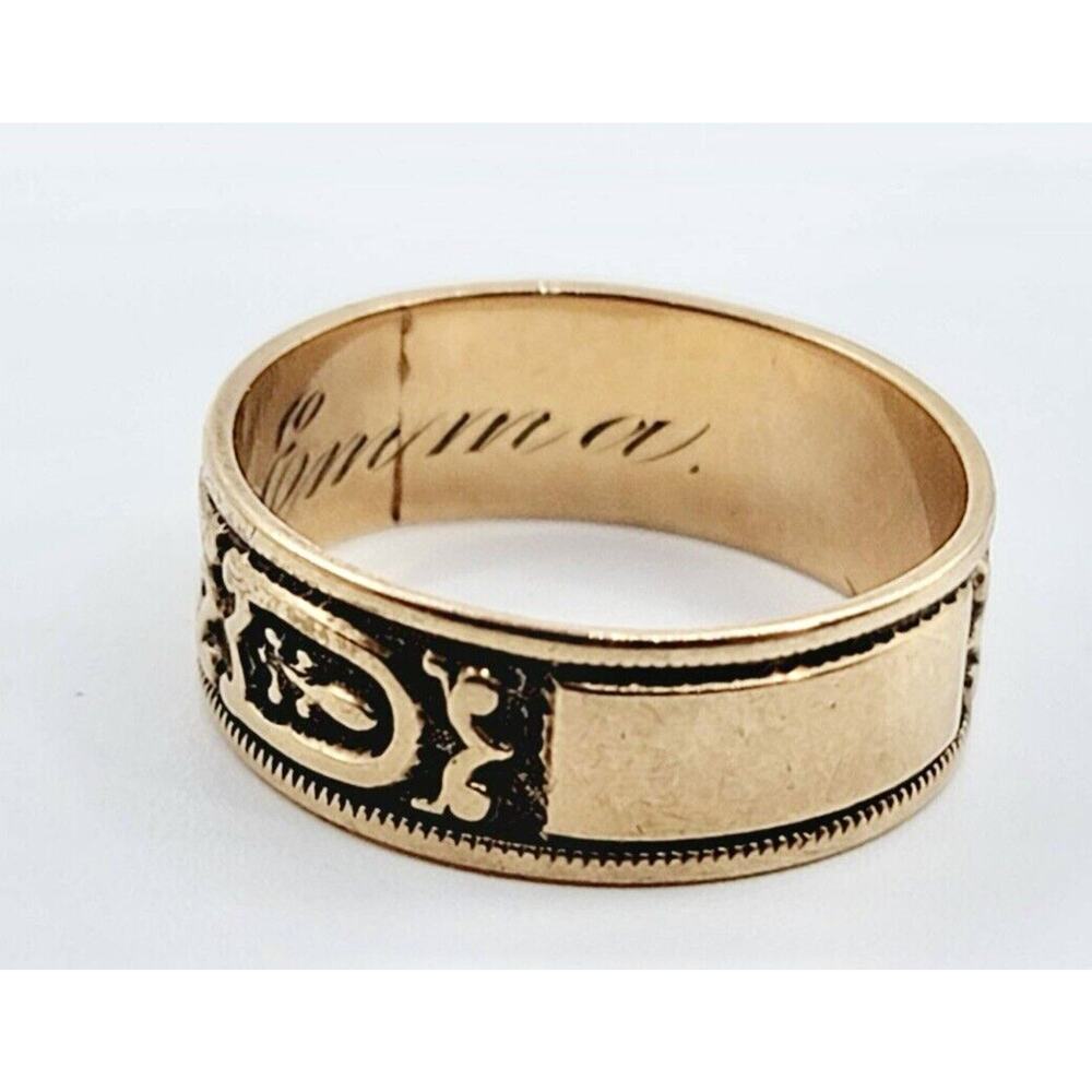 Antique 14k Gold Victorian Memorial Or Sweet Heart Ring Inscribed
